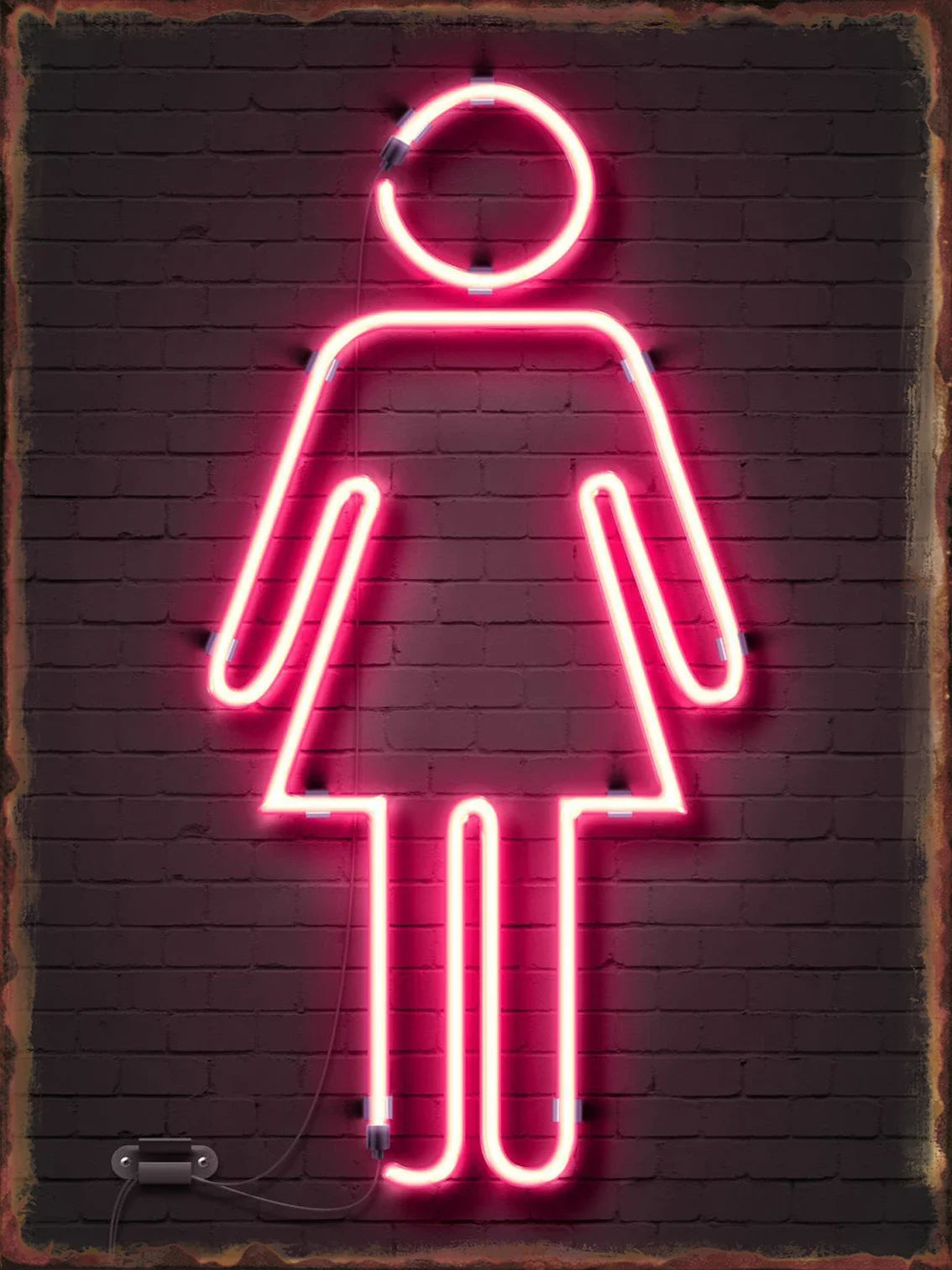 panneau lumineux néon silhouettes humaines kids area cocktail wifi opacité moderne câble alimentation