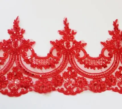 dentelle polyester blanc ajourée paillettes 22cm confection artisanat mariage erotique floral