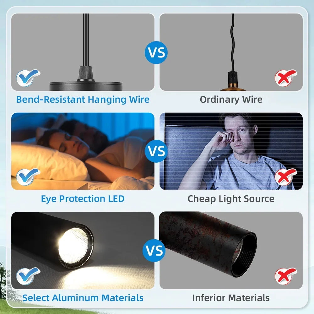 suspension lumineuse moderne noir 10w 15w interrupteur tactile 80cm 83cm