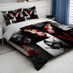 ensemble literie gothique papillons roses crânes noir rouge lit double lavable machine invisible motifs