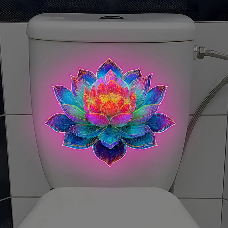 sticker mural multicolore fleur lotus moderne adhésif chambre bain décoration intérieure