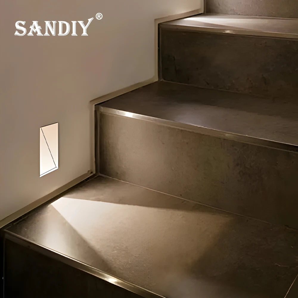 applique murale led encastrée détecteur mouvement blanc moderne éclairage escalier couloir cuisine intérieur
