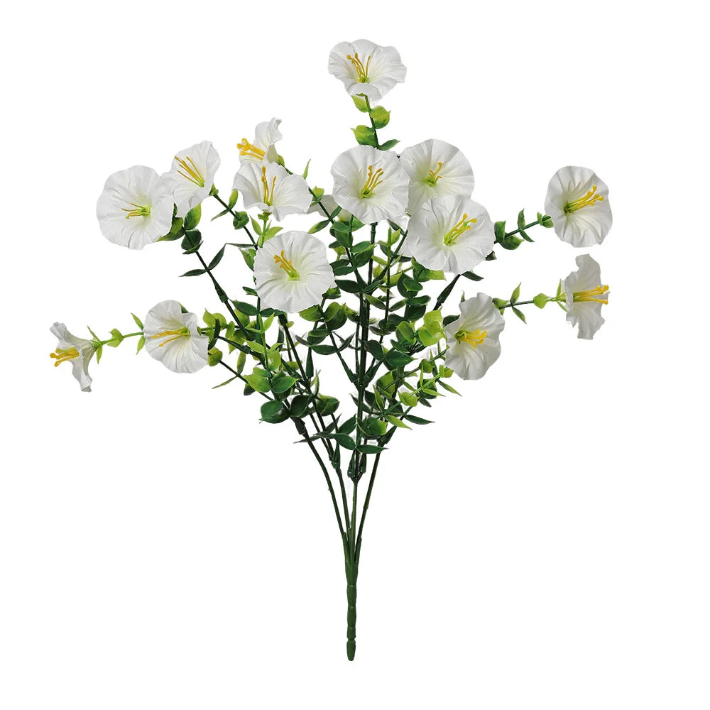 bouquet fleurs artificielles violettes blanches jaunes rouges petunia modernes decoration maison mariage anniversaire 35cm