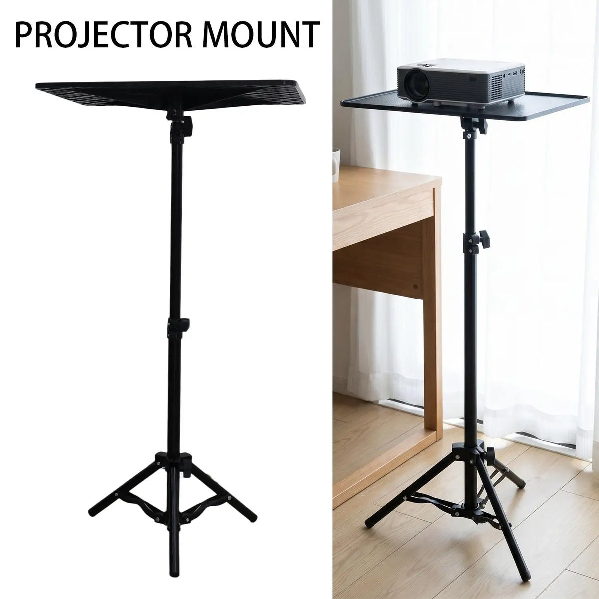 support projecteur moderne réglable hauteur antidérapant stable texture fine noir vis drainage