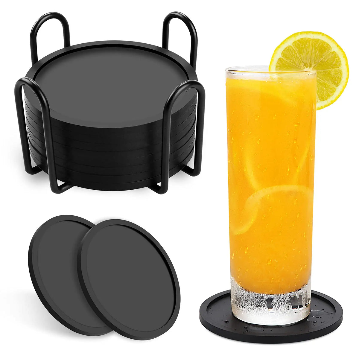 sous verres silicone noirs modernes antidérapants adhésifs protection meuble facile nettoyage durable environment respectful