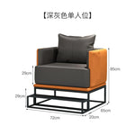 canapé moderne orange gris coussins structure métallique scandinave minimaliste canapé d'angle forme