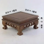 présentoir bois sculpté miniature théière vase décoration traditionnelle asiatique rétro ornements manuels marron foncé