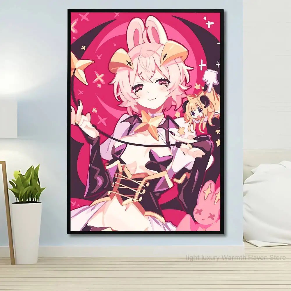 affiche anime personnages moderne art japonais décoration salon papier frame noir varied colors