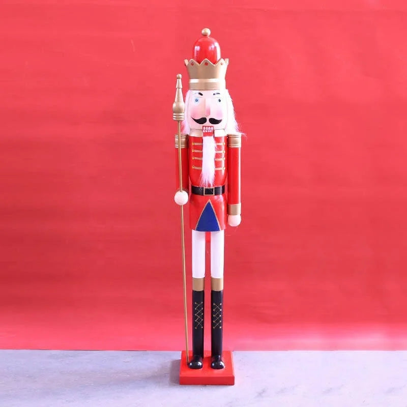 figurine soldat noel rouge blanche bleue dorée verte uniforme militaire couronne dorée moustache ruban