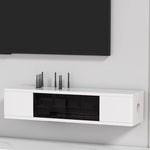 boîte rangement routeur wifi noir blanc moderne organisation living room.storage