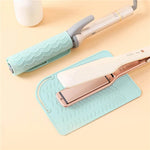 protège thermique coiffeur fer lisser boucleur silicone antidérapant ondulé rose vert gris moderne