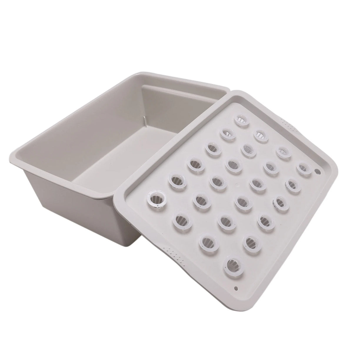 kit hydroponique culture plantes boîtes plantation trous pot fleur jardin bois blanc gris