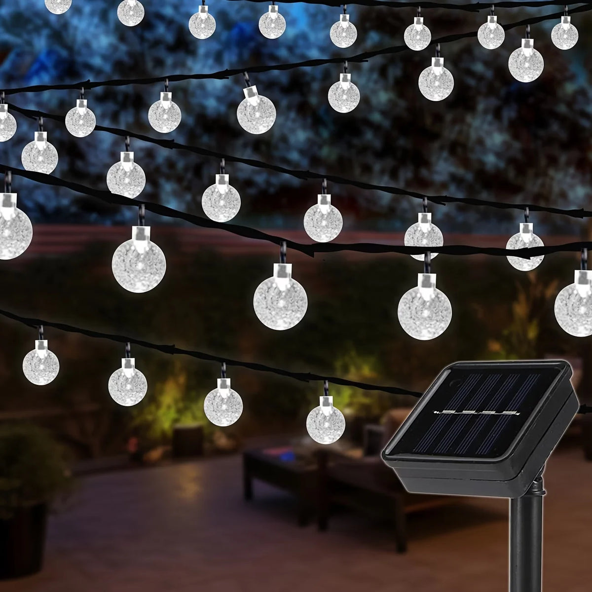 guirlande lumineuse solaire 20 30 50 100 led blanc multicolore translucides clips modernes