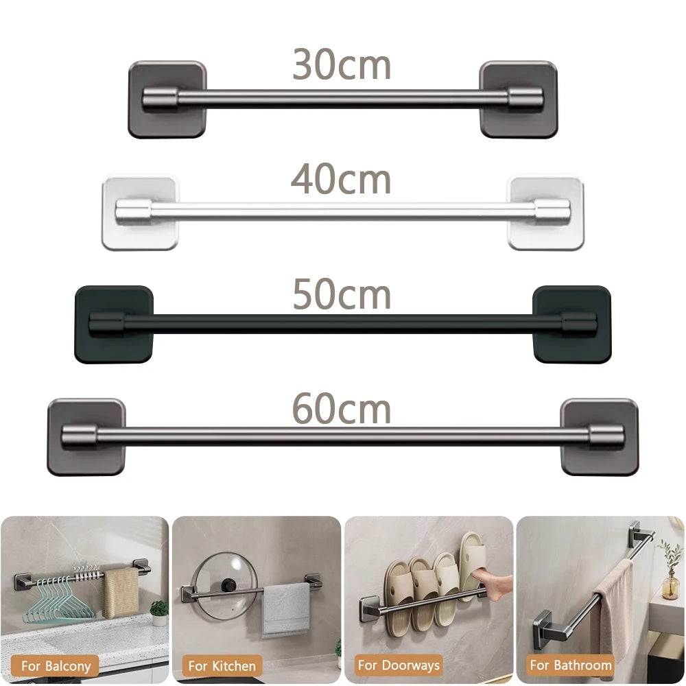 porte serviettes mural adhésif gris lisse moderne 30 40 50 60cm aluminium