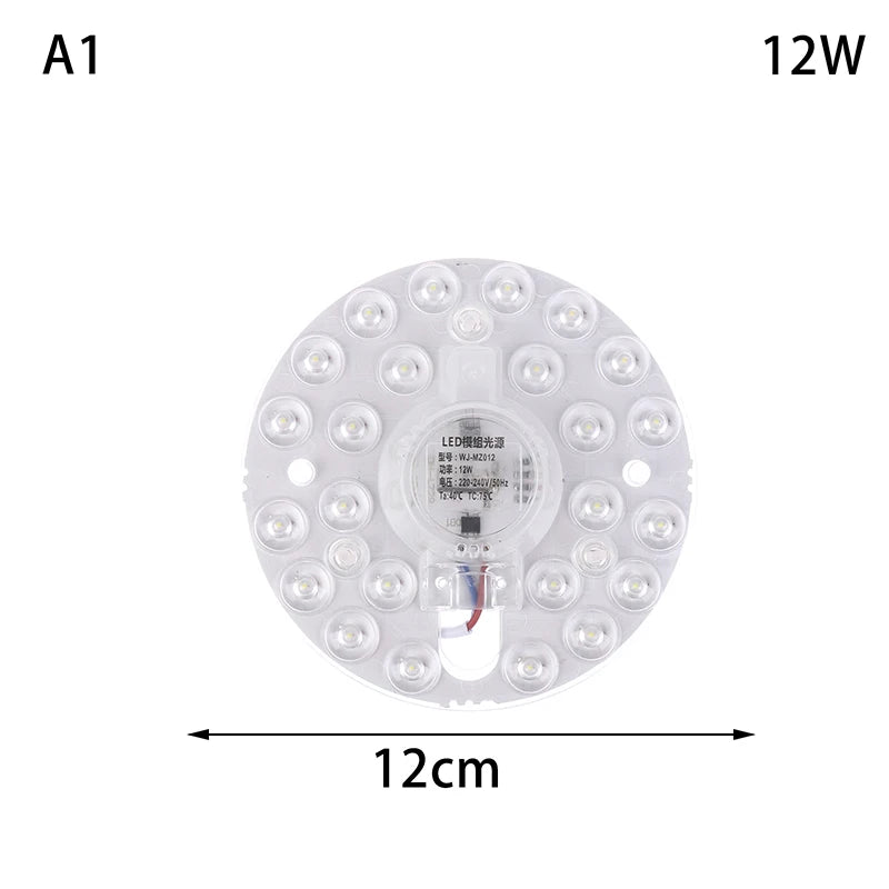 lumière led plaque ronde blanc moderne points lumineux 12w 18w 24w 36w