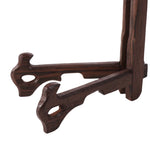 support assiettes bois marron texture naturelle classique visibles métalliques pliable utilisation multiple