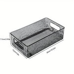 boîte rangement transparente texture ondulée poignées moderne cosmétiques salle bain rechargeable plastique
