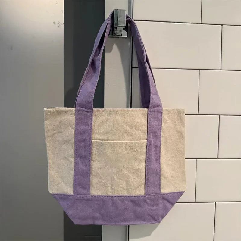 sac fourre tout toile décontracté polyvalent femme ouvert rectangulaire casual vert jaune rouge bleumarine