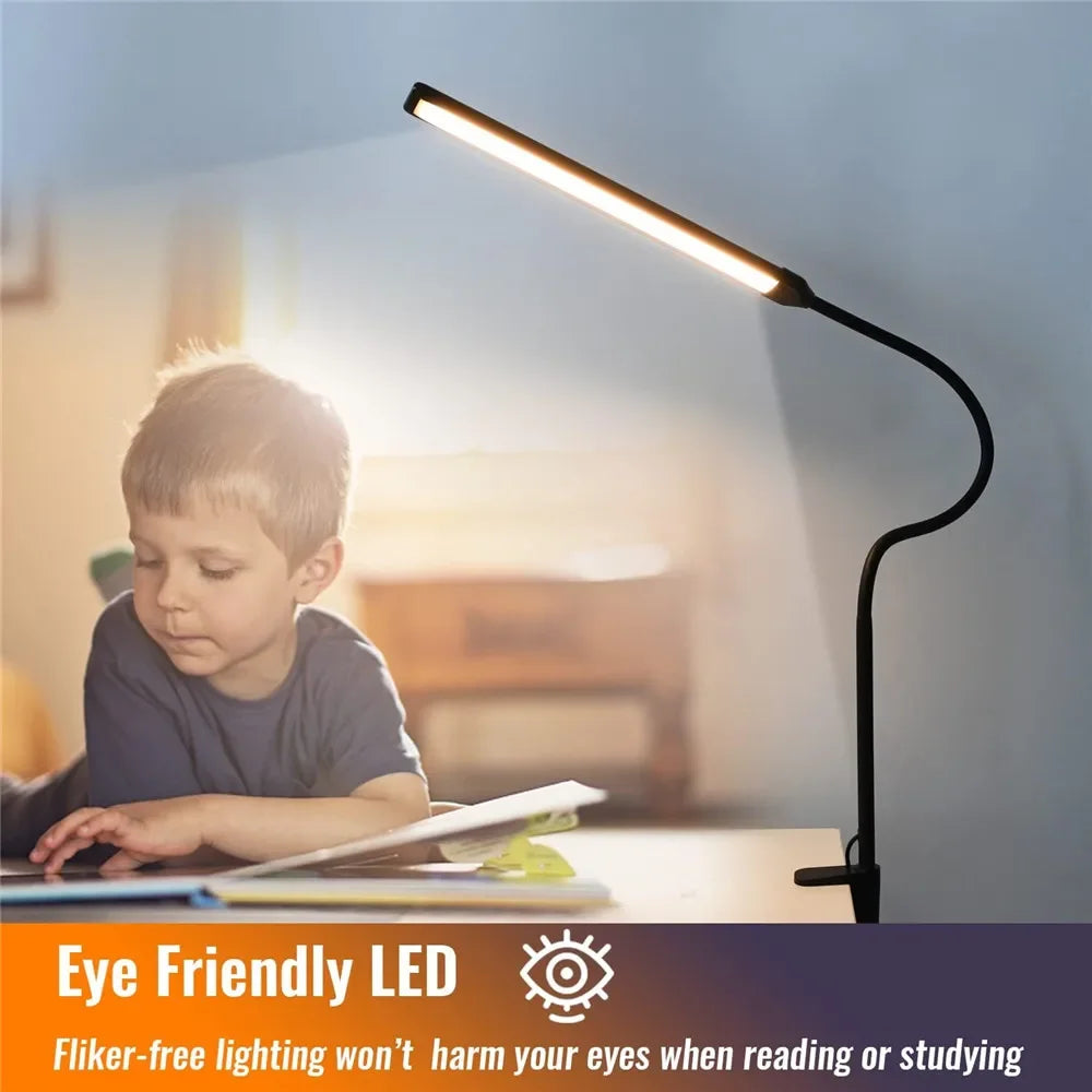 lampe led clip double tête moderne noir ajustable éclairage yeux protection minimaliste