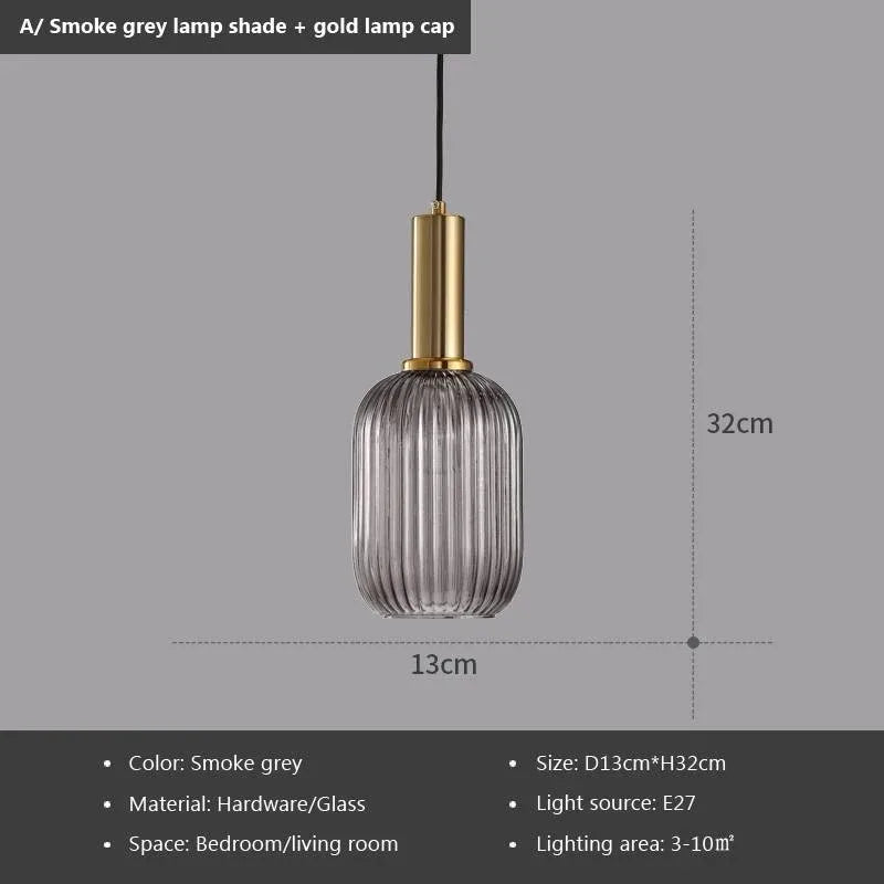 suspension lumineuse moderne or vert ampoule e27 rayures horizontales opacité 20cm 30cm