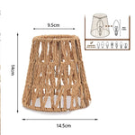 abat jour tressé rustique naturel tissu beige clair opalescent led