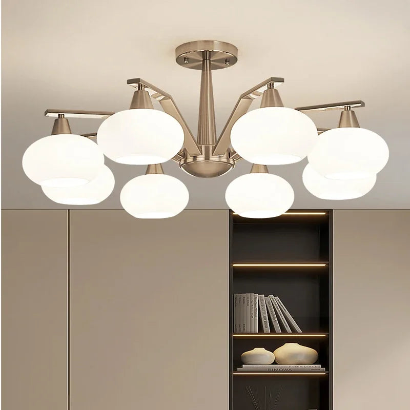 lustre moderne nickel mat opalescent led chambre salon suspension murale trois lumières