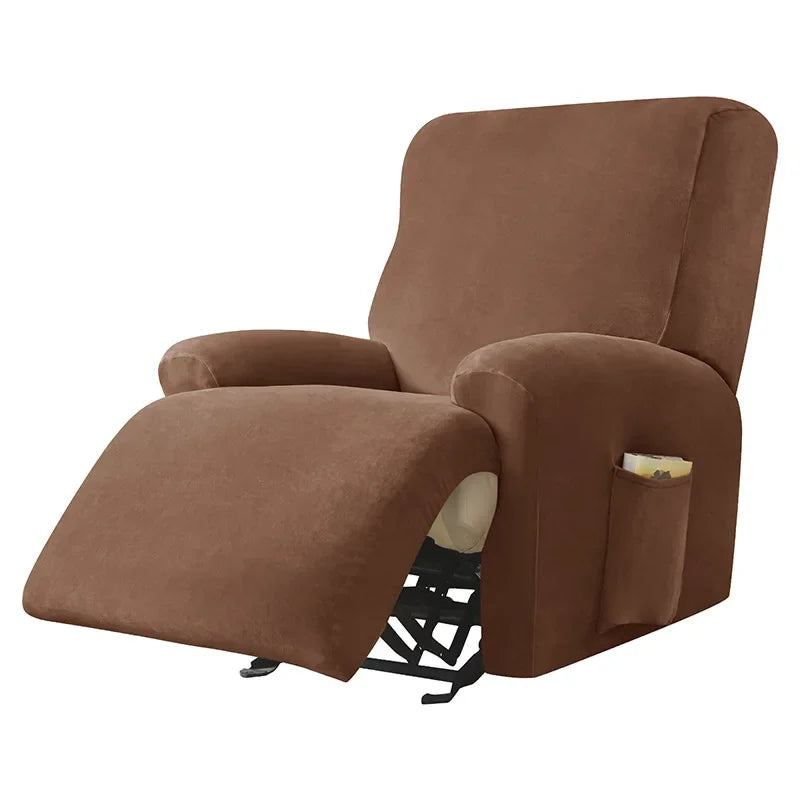 housses fauteuil beige gris bleu marine velours doux moderne confortable machine lavable anneaux fixations
