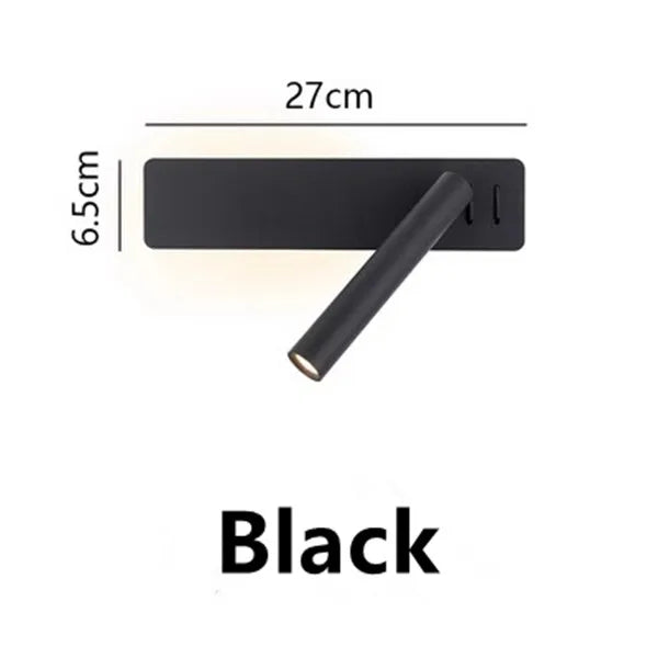 lampe murale moderne minimaliste fixée mur blanc LED deux sources lumineuses chambre cuisine salle