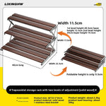 étagère pliable bois marron métal argenté moderne fonctionnelle clips niveaux rangement 30kg charge