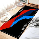 tapis sol garage moto antidérapant motif carreaux sport moderne noir rouge bleu vert