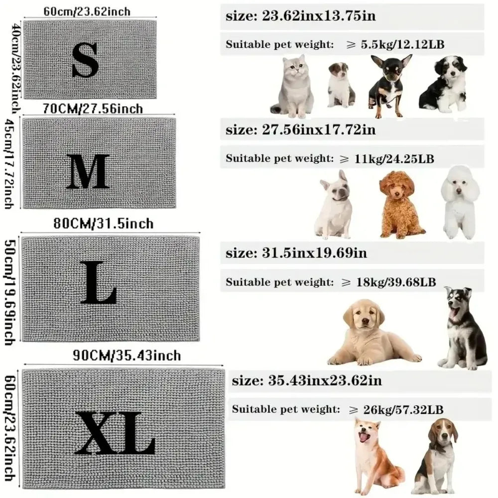 tapis absorbant bouclé gris moderne antidérapant intérieur chat chiens entrée salon