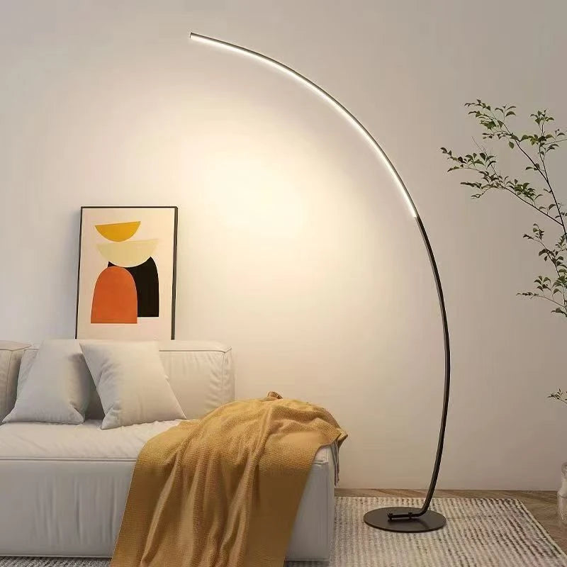 lampe sol moderne led noir blanc 15 sources lumineuses éclairage minimaliste télécommande