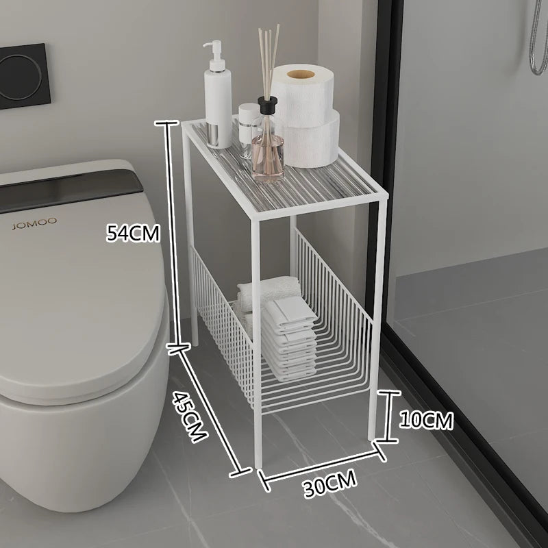 table salle bain moderne métal blanc texture grille gris marbre