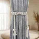 rideau texturé lin gris clair opaque moderne tringle minimaliste chambre salon