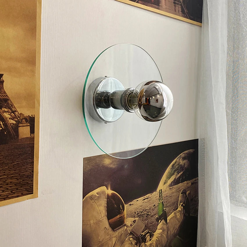 lampe murale moderne rétro argentée transparente cuisine salle manger