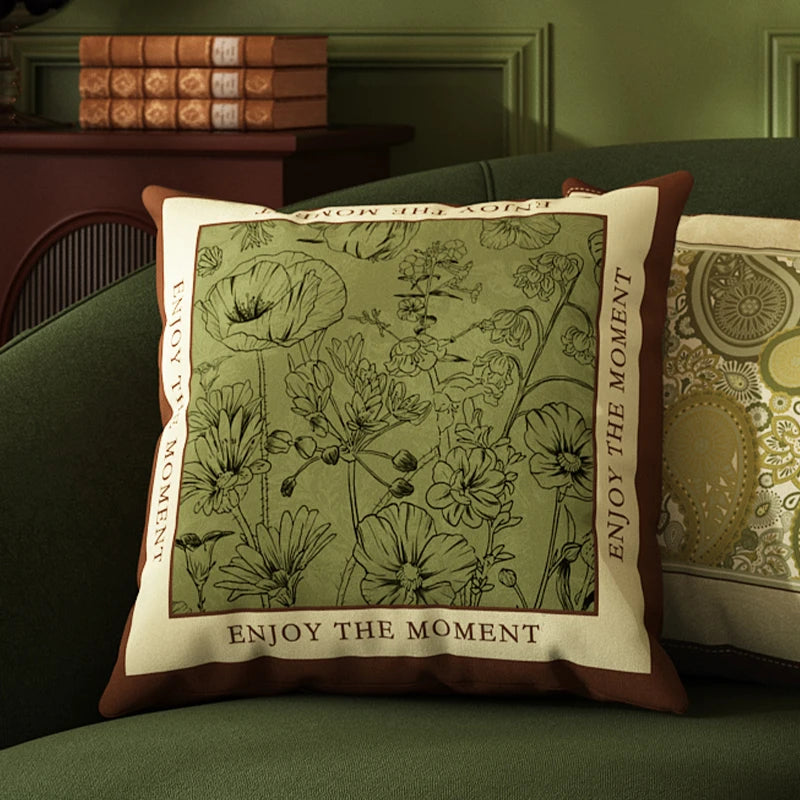 housse coussin motif floral peluche carré décoration maison lit salon voiture chambre coucher