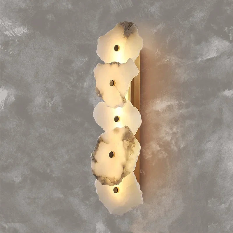 lampe murale moderne pierre naturelle blanc gris éclairage quotidien fixée mur