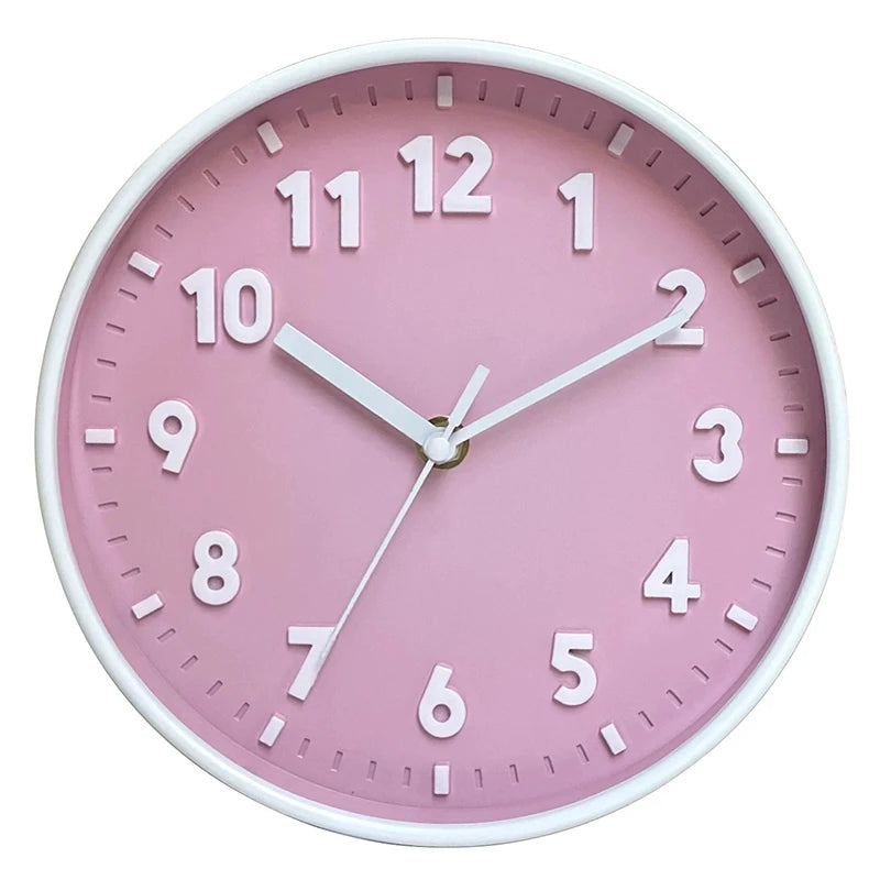 horloge murale moderne 20cm violet bleu vert rose blanc noire numéros blancs salon chambre