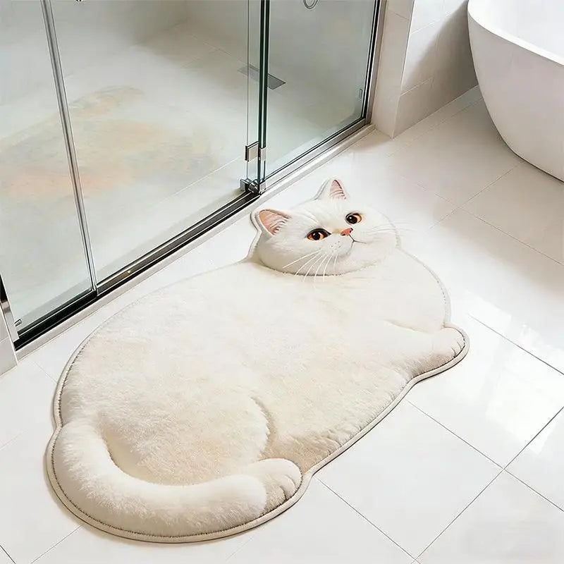 tapis sol antidérapant chats chiens pelucheux moderne décoration maison beige gris bleu marine