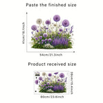 autocollants muraux fleurs violet herbe ciel adhésifs intérieur balcon fenêtre décoration
