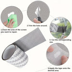 ruban adhésif réparation moustiquaire gris maille fine anti insectes durable auto adhésif facile application