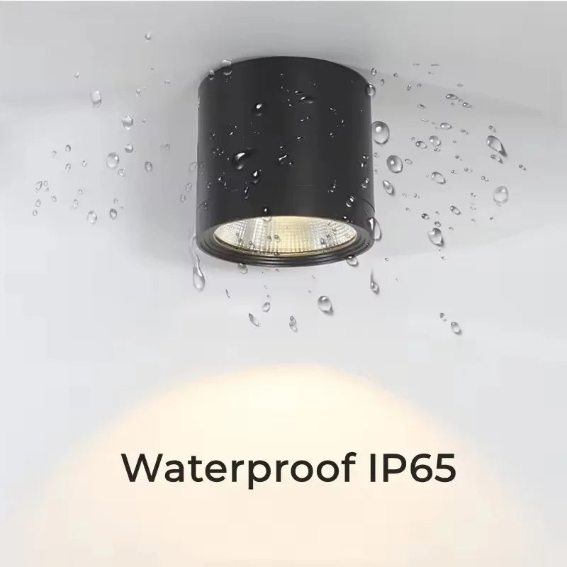 spot lumineux led noir moderne ip65 12w 18w 24w salle bain étanche 3000k 4000k