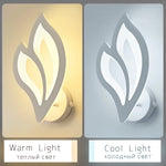applique murale moderne led blanc feuille stylisée éclairage minimaliste chambre entrée cuisine salon