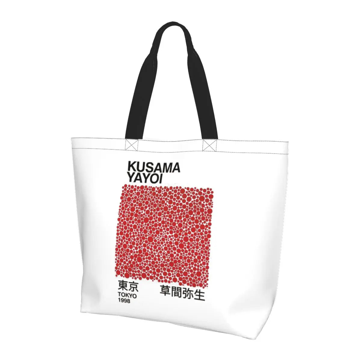 sac main polyester jaune points noirs moderne poche intérieure poignées noires femme pop art