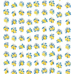 rideau blanc jaune bleu motif citron feuilles adhésif décoration anniversaire fête vintage