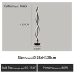 lampe sol moderne spirale noir blanc LED minimalist éclairage salle manger chambre