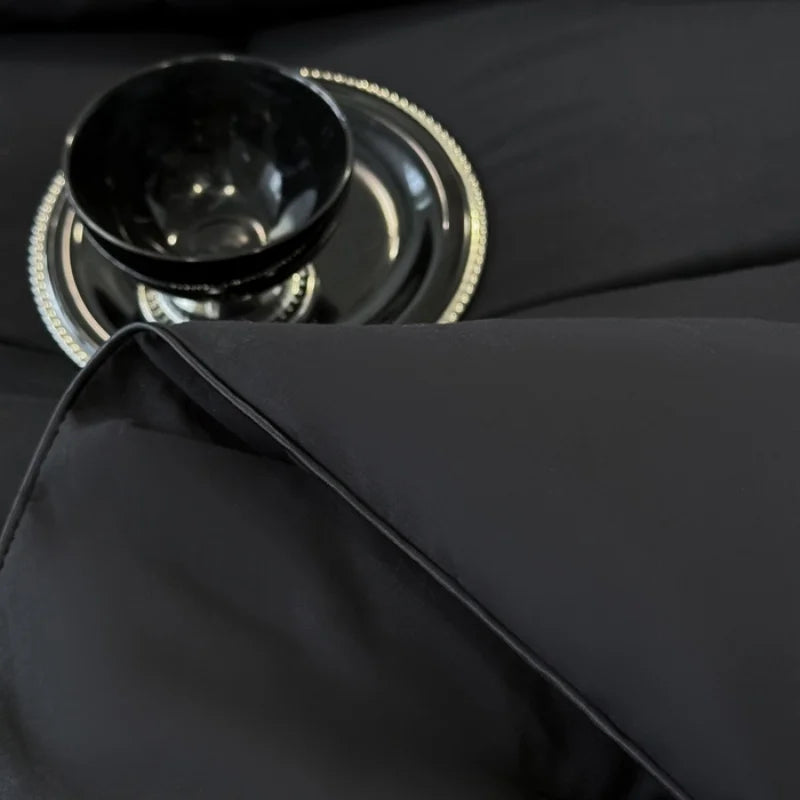 couette matelassée polyester géométrique noire moderne toutes saisons 135x200cm
