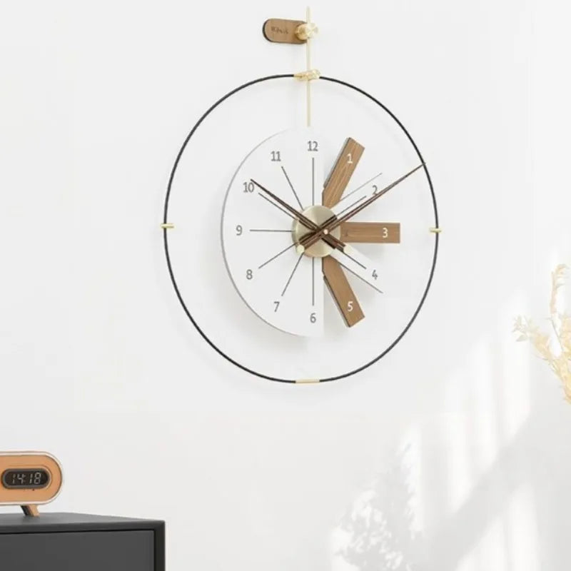 horloge murale moderne aiguille quartz visage unique minimaliste cadre blanc números blancos fixations salon