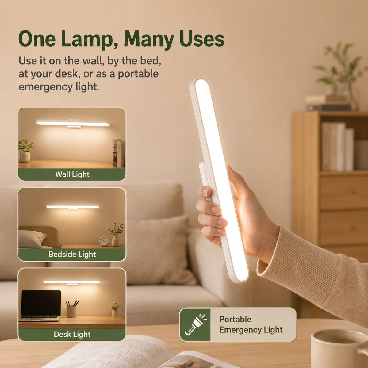 lampe led rechargeable usb aimantée télécommande éclairage cuisine chambre moderne adhésif blanc