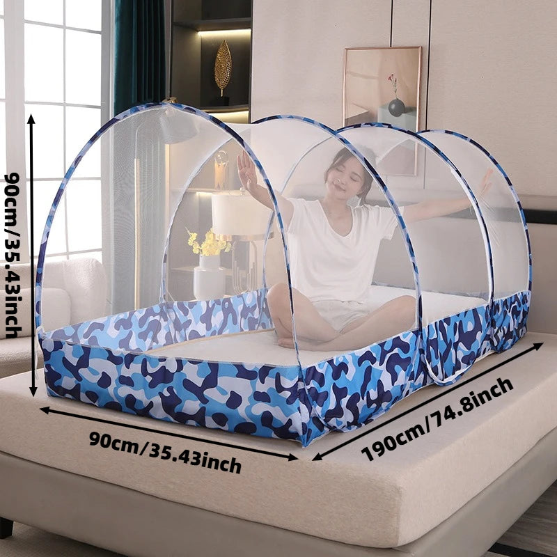 filet antimosquites pliable camouflage bleu moderne tente lit voyage camping protection 360